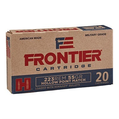 HORNADY - FRONTIER AMMO 223 REMINGTON 55GR HOLLOW POINT MATCH Box of 20 Rounds