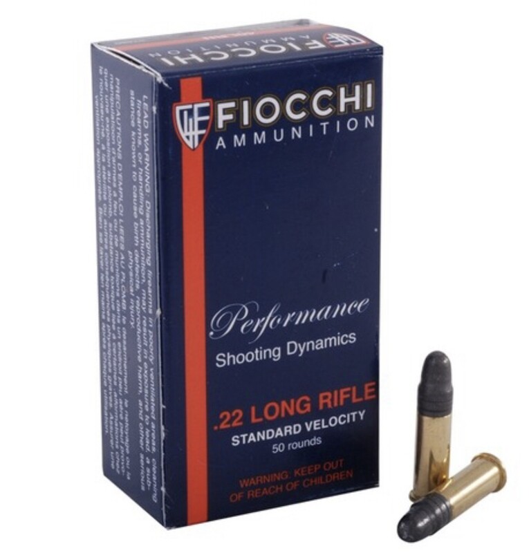 Fiocchi .22 L Standard Velocity 40gr Lead RN Box of 50 rounds