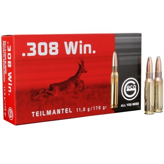 GECO TEILMANTEL 170 GR SOFT POINT .308 WIN AMMO, 20/BOX