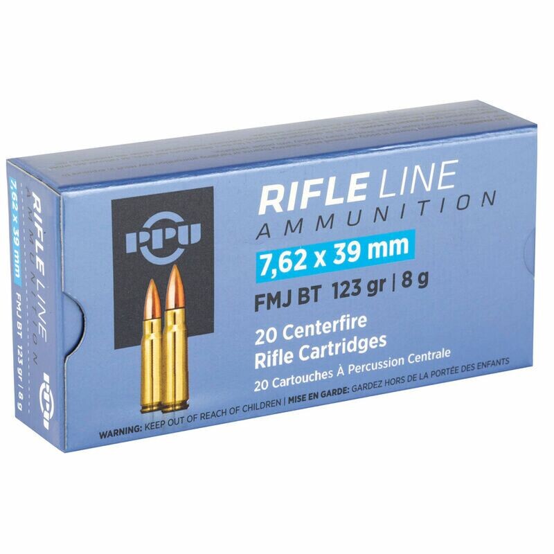 Prvi Partizan PPU 7.62x39mm Ammunition 123gr FMJ  Box of 20