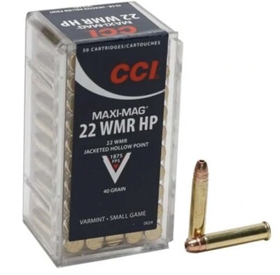 CCI Maxi Mag .22 WMR Jacketed HP 40gr Bullets