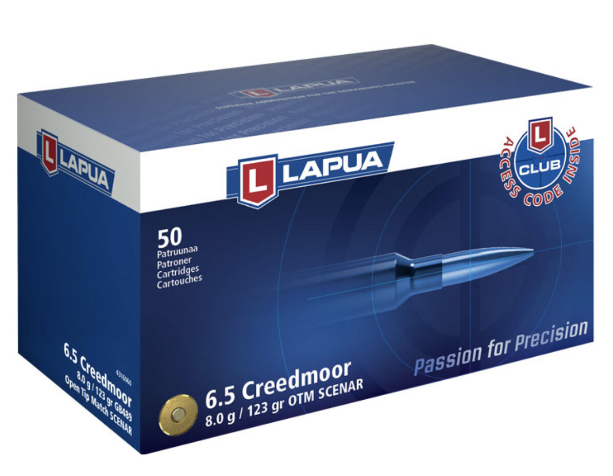 LAPUA 6.5mm Creedmoor 123gr OTM Scenar Box of 50 rounds