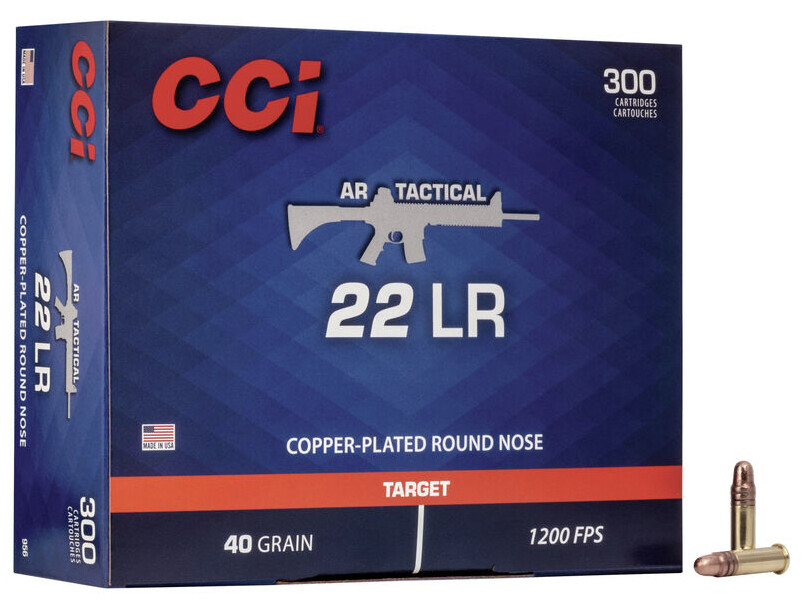 CCI AR Tactical 40gr Copper Round Nose box of 300 Rounds
