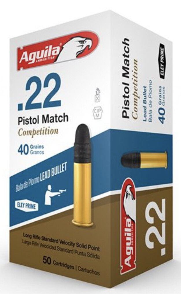 22 Long Rifle - Aguila Pistol Match competion 40 Grain LRN Box of 50 Rounds
