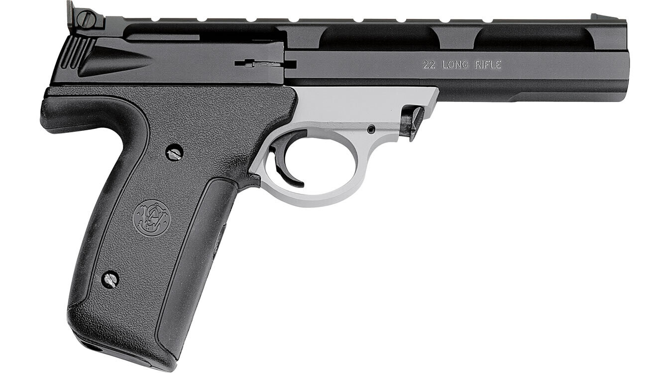 Smith &amp; Wesson 22A Rimfire Pistol, 22 LR, 5 1/2&quot;, Rubber Grip, Black/Gray Finish - Adj Sights