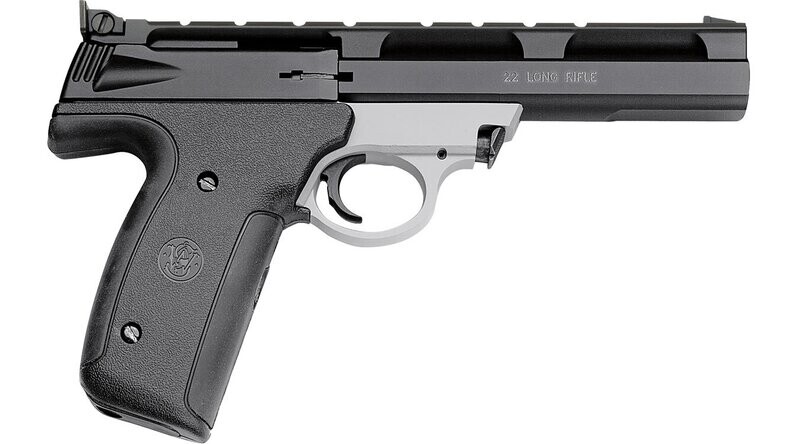 Smith & Wesson 22A Rimfire Pistol, 22 LR, 5 1/2", Rubber Grip, Black/Gray Finish - Adj Sights