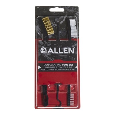 Allen Company 3-Piece Brush & Pick Firearm Cleaning Set, Multi