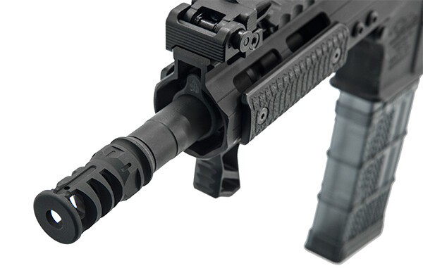 UTG PRO® AR15 Stubby Muzzle Brake, .223/5.56, 1/2"X28 1.75" Length