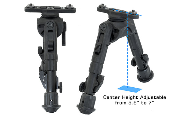 UTG® Recon 360® TL Bipod, 5.5"-7.0" Center Height, M-LOK®