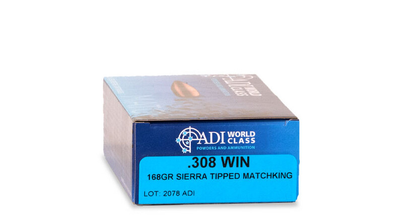 ADI World class .308 WIN 168gr Sierra Tipped MatchKing
