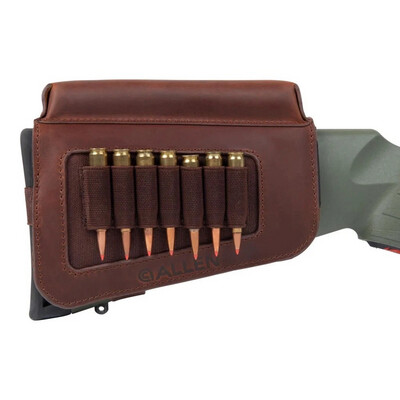 Allen Company Westcliff Leather Buttstock Cartridge Carrier with Cheek Piece, Brown