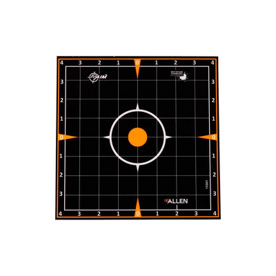 EZ Aim® Adhesive Splash Reactive Paper Shooting Targets, Sight-In Grid, 8"W x 8"H, 6-Pack, Black/Orange