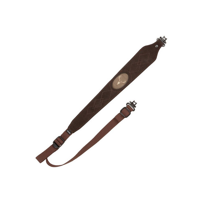 Allen Company Big Game Suede Deer Head Rifle Sling with Swivels, Black &amp; Brown