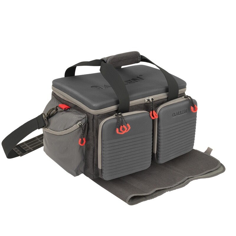 Allen Company Competitor Premium Molded Lockable Range Bag, Internal Tote &amp; Fold-Up Gun Mat, Gray