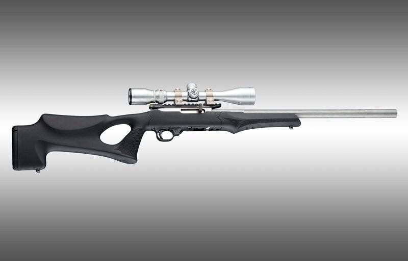 Hogue Ruger 10-22 Tactical Thumbhole Stock .920 Barrel Channel - Black OverMolded Rubber