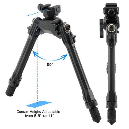 UTG PRO® TBNR® Bipod, 8.5"-11.0" Center Height, Picatinny