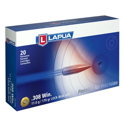 Lapua Ammo .308 Win FMJBT (170 gr) Lock Base 20 Rounds