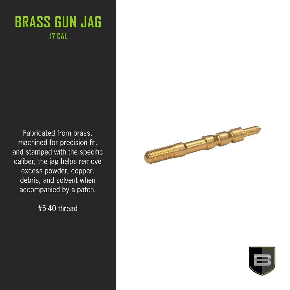 Breakthrough Clean Technologies Cleaning Rod Attachments - .17 Calibre, Attachment: Brass Jag - .17 Cal