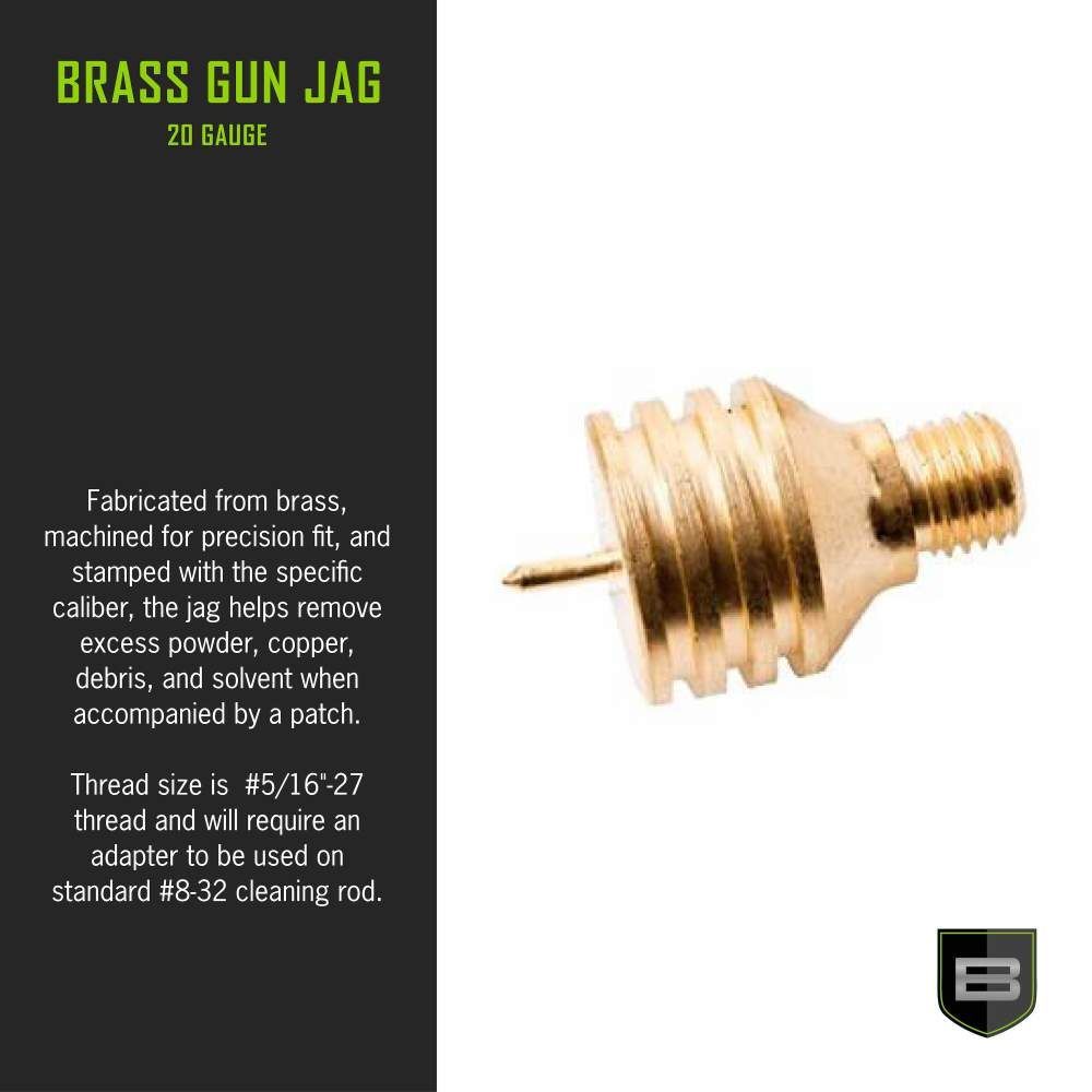 Breakthrough Clean Technologies Cleaning Rod Attachments - 20G Shotgun, Attachment: Brass Jag - 20G