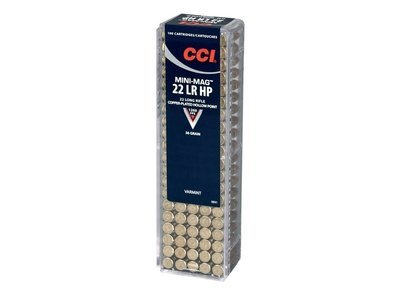 CCI Mini-Mag High Velocity Ammunition 22 Long Rifle 40 Grain Plated Lead Round Nose Box of 100