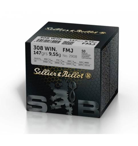 Sellier &amp; Bellot .308 Winchester 147 grain FMJ | Box of 50