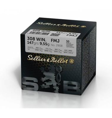 Sellier &amp; Bellot .308 Winchester 147 grain FMJ | Box of 50