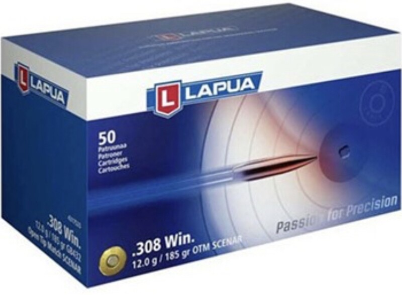 Lapua Ammo 308 185 Grain Hollow Point Open Tip Match  Scenar (50)