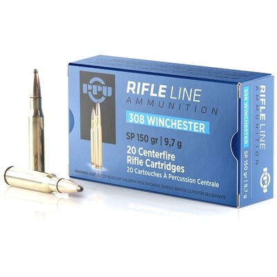 PPU .308 Winchester 150gr SP (Box of 20 rounds)