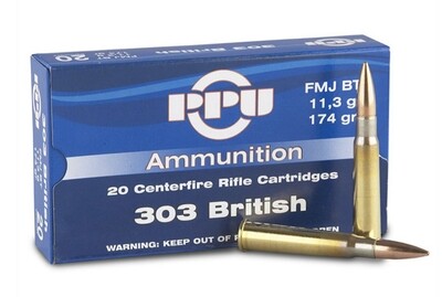 PPU .303 British 174Gr FMJ BT (Box of 20 Rounds)