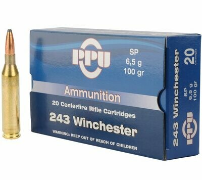 PPU .243 Winchester 100gr SP (Box of 20)