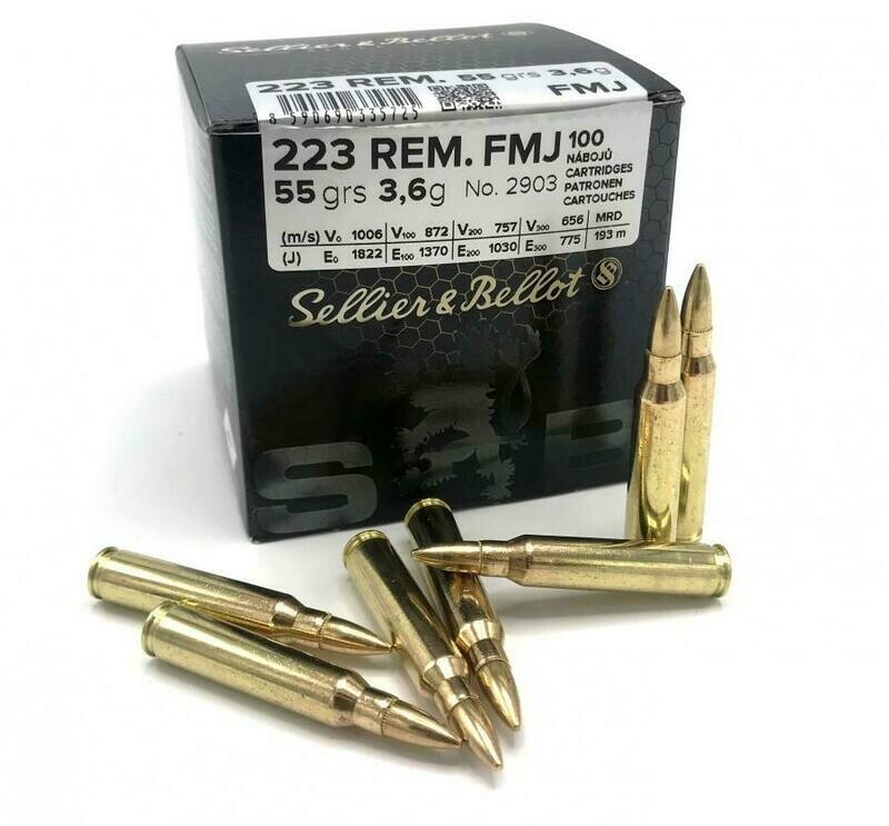 Sellier &amp; Bellot .223 55GR FMJ (Box of 100 rounds)