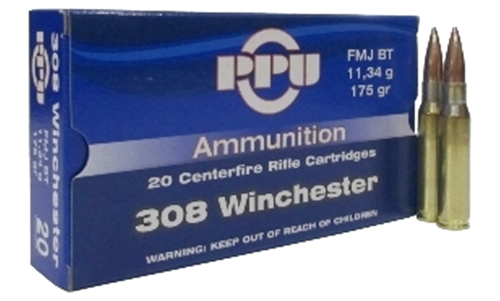 PPU .308 WIN 175gr FMJ BT (Box of 20 rounds)