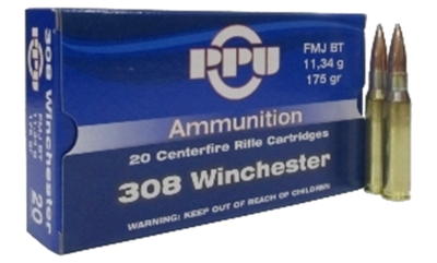PPU .308 WIN 175gr FMJ BT (Box of 20 rounds)