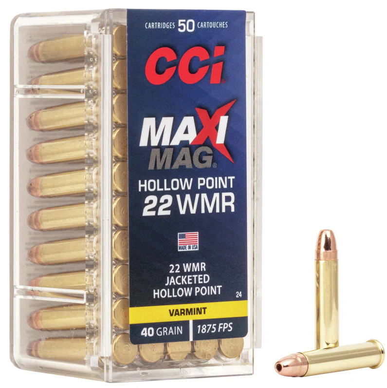 CCI Maxi Mag .22 WMR Jacketed HP 40gr Bullets