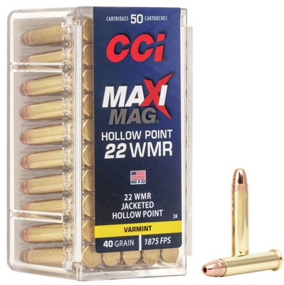 CCI Maxi Mag .22 WMR Jacketed HP 40gr Bullets