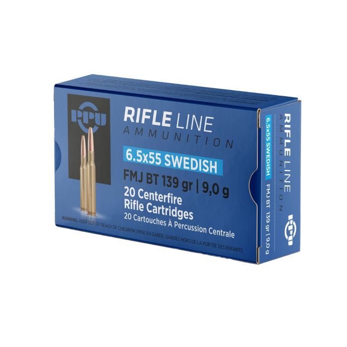 PPU 6.5x55 Swedish 156g FMJ BT (Box of 20)