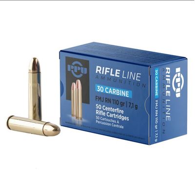 PPU .30 Carbine FMJ RN 110gr  (Box of 50)