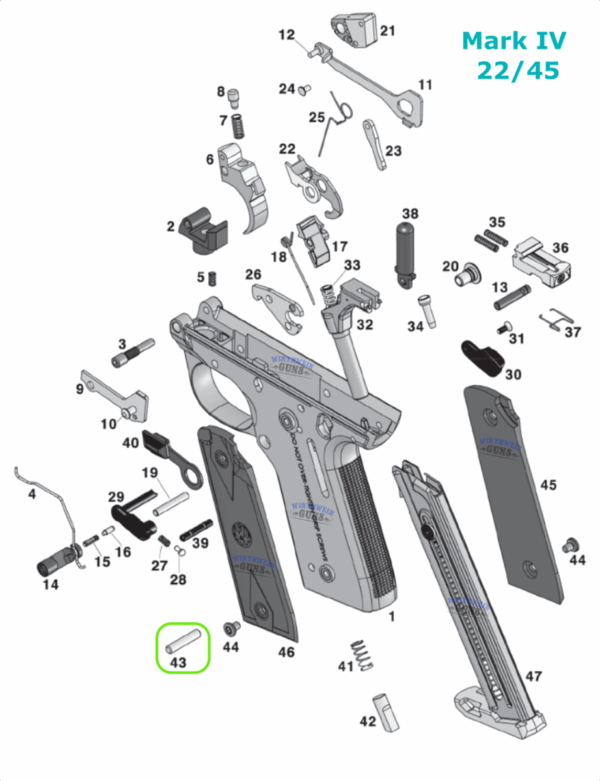 Factory Ruger Mark IV 4 Magazine Ejector Assist Pin *22/45 FRAMES ONLY* *C4*