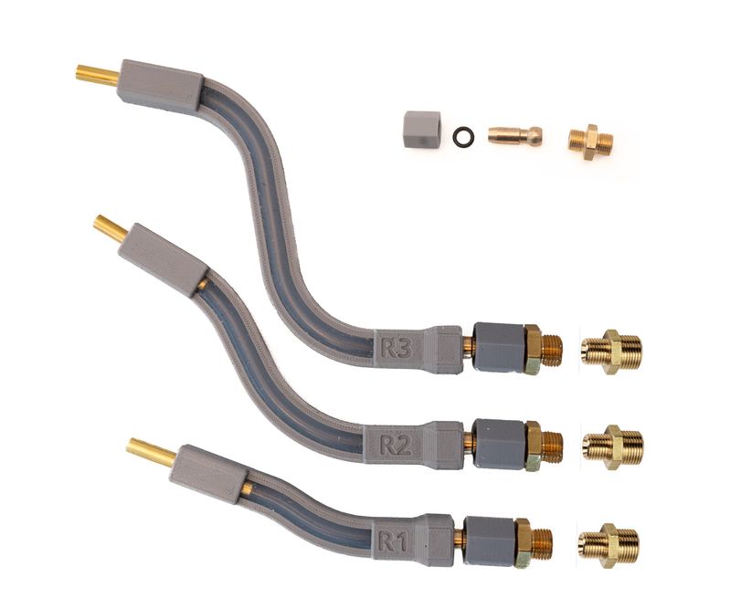 3 Kugeldüsen mit Verlängerung L&R