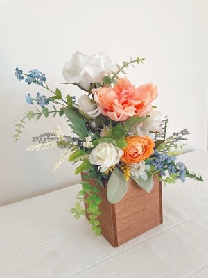 Garden Party Pillar Wood Centerpiece (Rental)