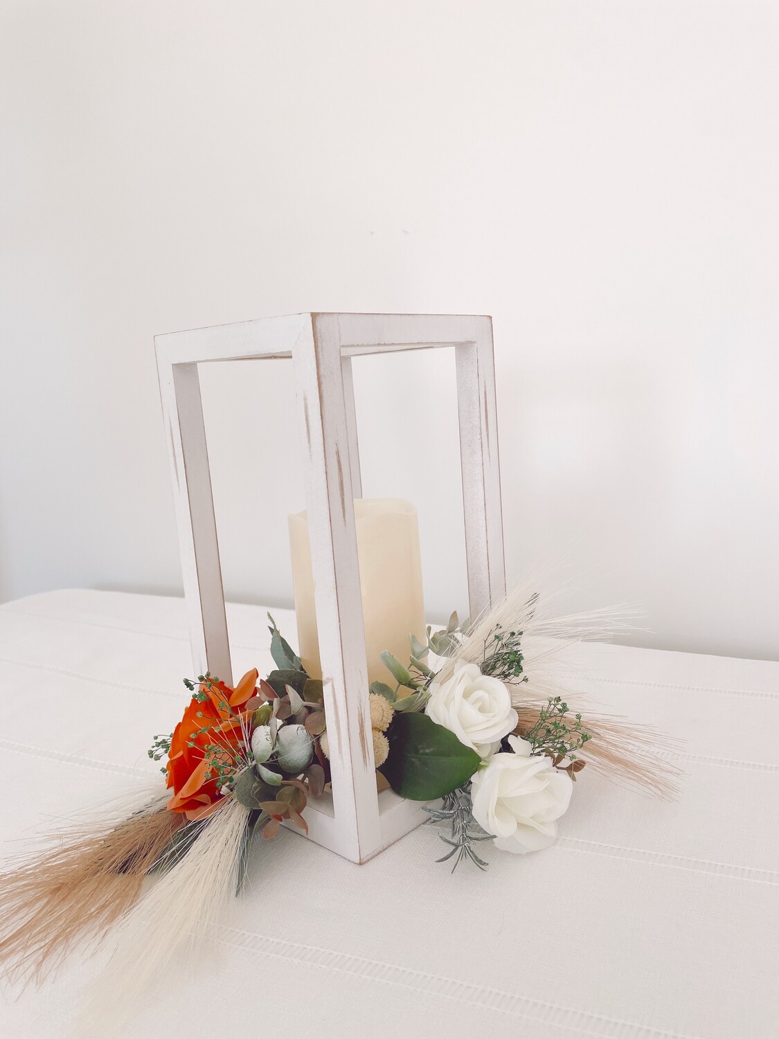 Rustic Romance Candle Wood Centerpiece (Rental)