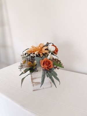 Rustic Romance Pillar Wood Centerpiece (Rental)