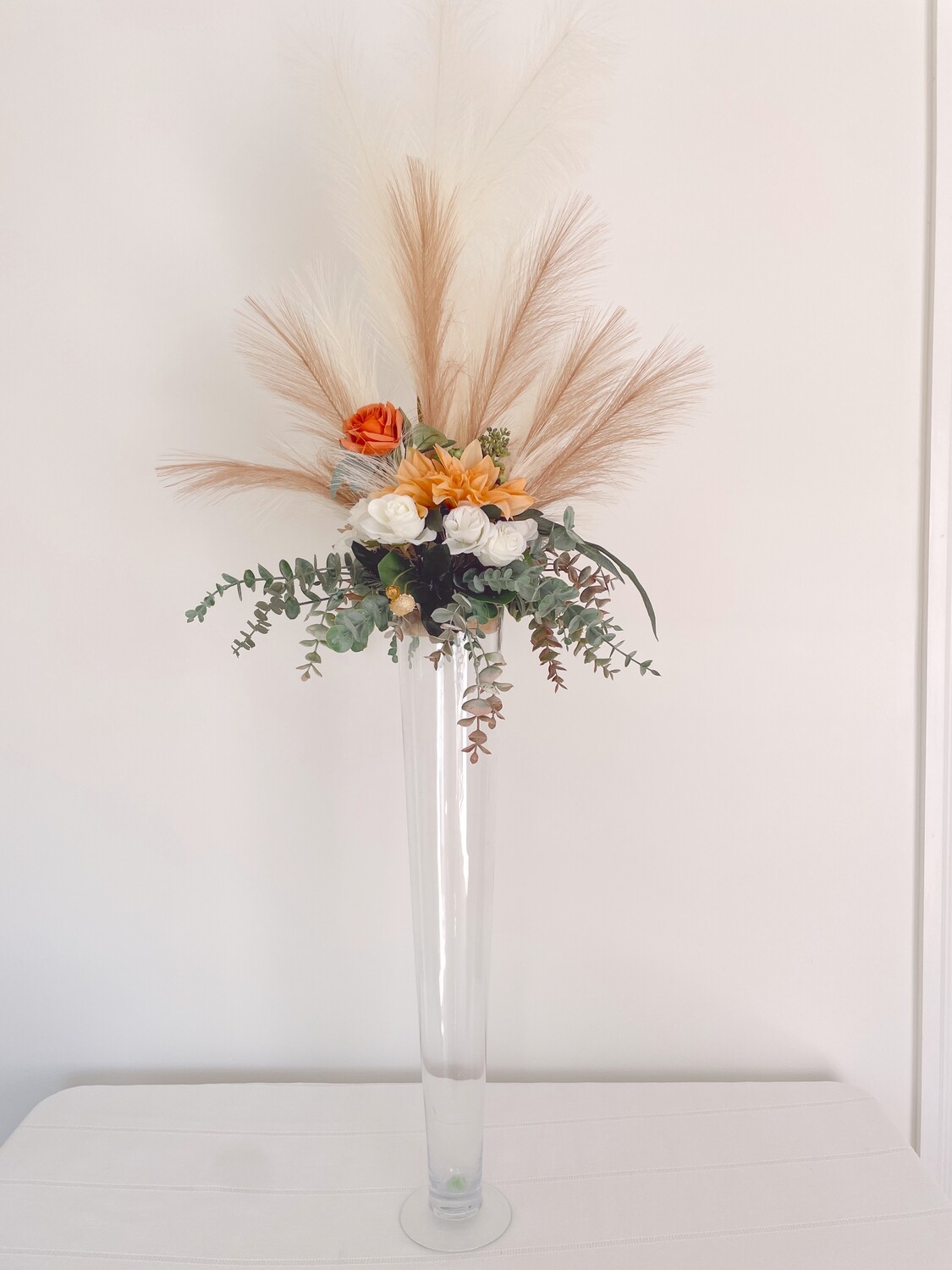 Rustic Romance Large Glass Vase Centerpiece (Rental)