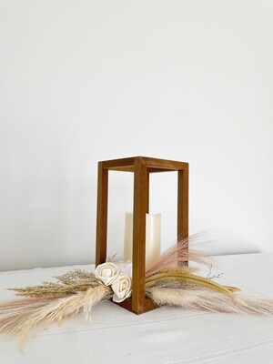 Blushing for You Candle Wood Center Piece (Rental)