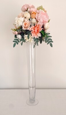Pretty in Pink Large Glass Vase Centerpiece (Rental)