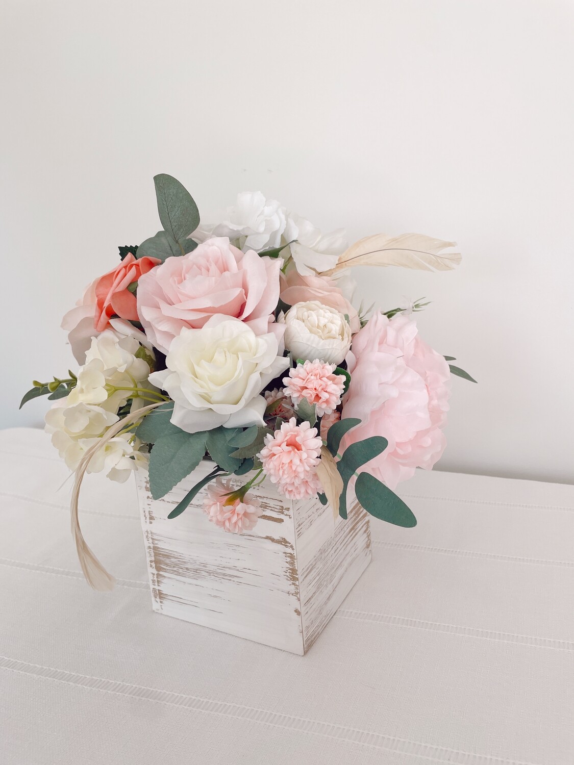 Pretty in Pink Pillar Wood Centerpiece (Rental)