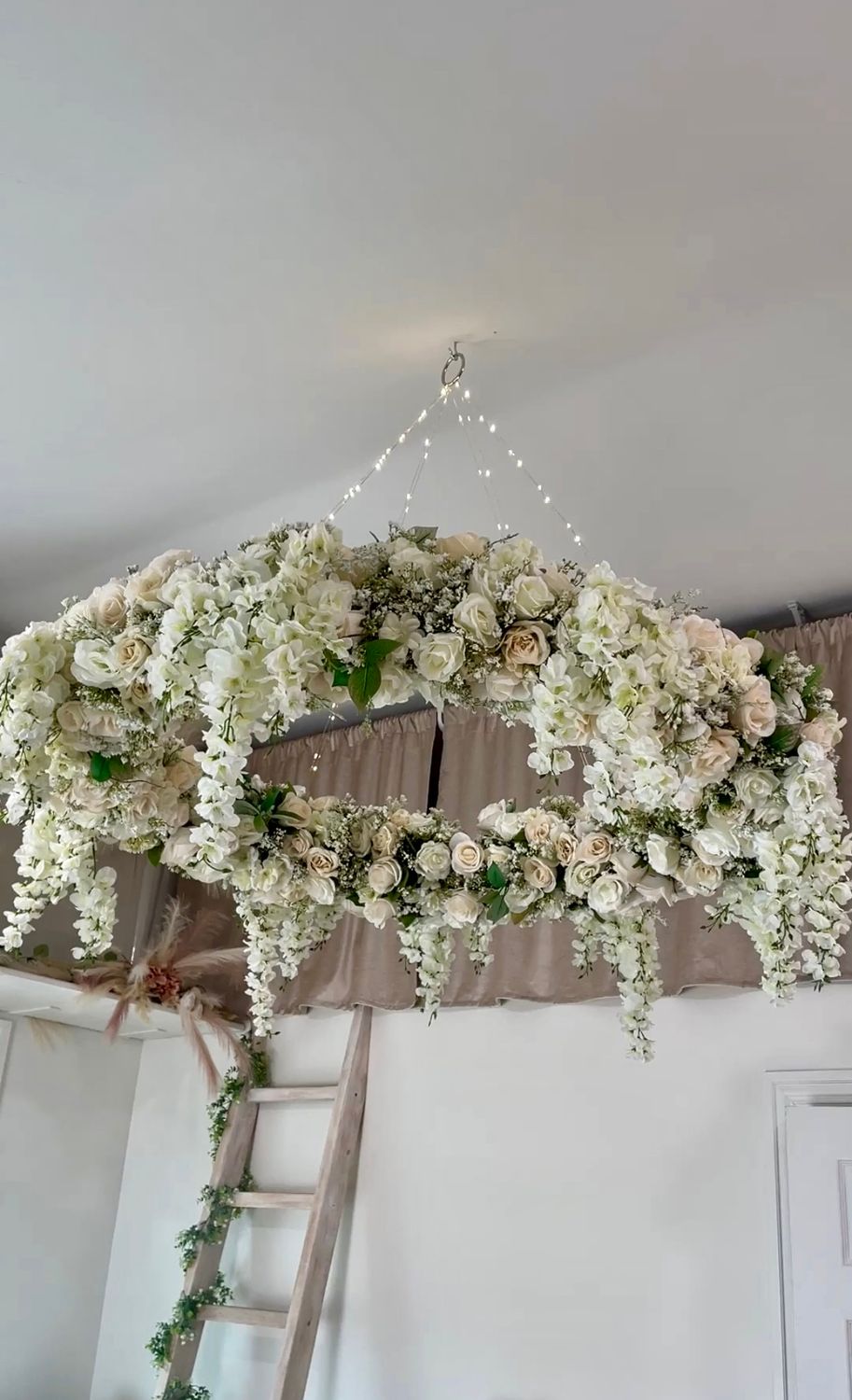 Rustic Romance Pampas Flower Chandelier (Rental No Shipping)
