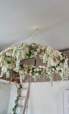 Rustic Romance Pampas Flower Chandelier (Rental No Shipping)