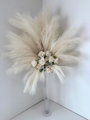 Feild of Dreams Pampas Ex-Large Tall Glass Vase Centerpiece (Rental)