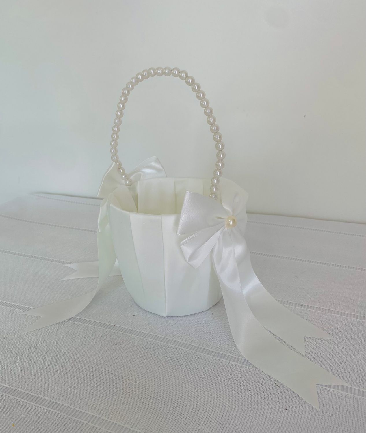 Rustic Romance Pampas Flower Girl Basket (Rental)